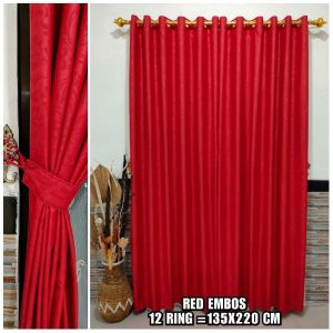 GORDEN PINTU DAN JENDELA SEMORKING RING 12 UKURAN 135CMX220CM POLOS EMBOS FREE TALI