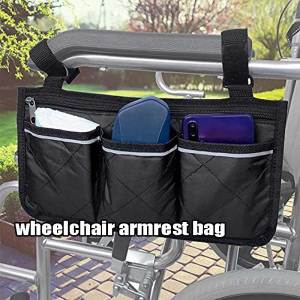 Wheelchair Armrest Bag Portable Armrest Pouch Wheelchair Side Pouch