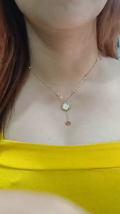 Kalung Bunga Jurai Rantai Biji Lada Cantik Imut Perhiasan Wanita Anti Karat & Luntur Stainless Steel