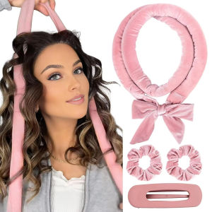 ที่คาดผมม้วนผมแบบไม่ใช้ความร้อนสำหรับผู้หญิง ไม่ต้องใช้ความร้อน สำหรับม้วนผมขณะนอนหลับ ลอนสวยเป็นธรรมชาติ ตื่นมาผมสวย เหมาะสำหรับทุกสภาพเส้นผม