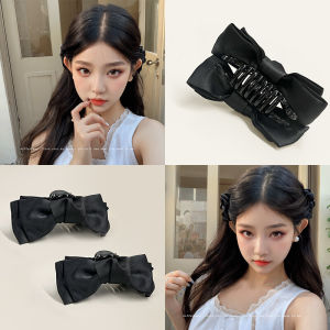Black Butterfly Knot Hair Clip Half up Half down Princess Style Hair Claw Womens Small Shark Clamp Thin Hair Clamp Hair Accessory