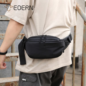 EDERN New Mens Waist Bag Korean Style Fashion Chest Bag Outdoor Waterproof Crossbody Bag Casual Sports Waist Pack Male Sling Bag Belt Bag
