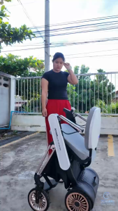 รถเข็นไฟฟ้าพับได้ น้ำหนักเบา 17 กก. Wheelchair วีลแชร์ไฟฟ้า Electric Wheelchair มีไฟฉาย [รุ่น No-R]**สินค้าพร้อมส่ง