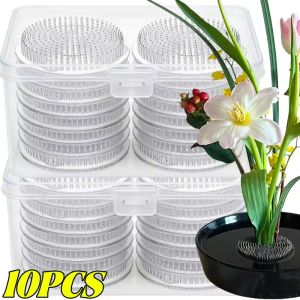 10Pcs Flower Arrangement Holder Round Ikebana Stem Holder with Suction Cup Floral Plant Holder Flower Fixed Bracket