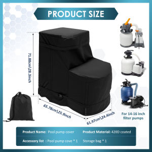 Pool Pump Cover Waterproof Silver Lining Lid Practical Pool Pump Cover Tightly Strapped Pool Pump Cover For 4-16inch Filter Pump