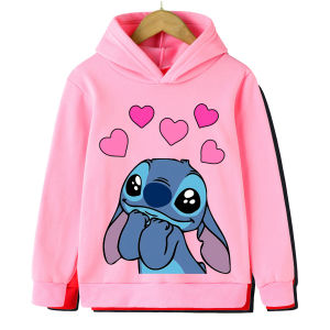 Super Mario Stich Hooded Sweatshirt Girls Clothing Hooded Pullover Childrens Girls Top Childrens Elastic Coat Hoodie