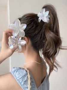 3Pcs/Set Laser Mermaid Plumeria Flower Hair Clip for Women Girl Beach Hairpin Barrettes Accessories