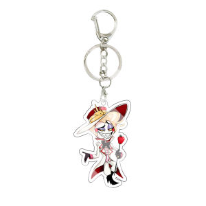 Bandai | Móc Khóa Acrylic Cặp Đôi Lucifer Alastor Hazbin Hotel Hoạt Hình Charm Anime Cổ Điển Phiên Bản Q Mặt Dây Chuyền Móc Khóa Nhân Vật Dành Cho Fan.