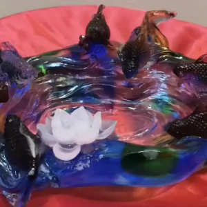 Liuli - 琉璃 - 连年有鱼 - Bowl with 8 fishes