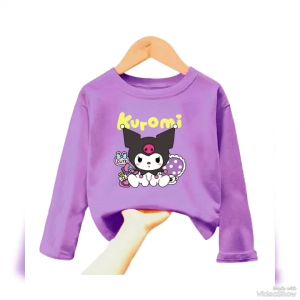 Atasan Kaos Anak Perempuan Lengan Panjang Motif KUROMI Untuk Usia 1-12 Thn