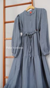 Gamis Wanita Elegan Jumbo Terbaru Bahan Dobby Emboss Premium 2025 Syari