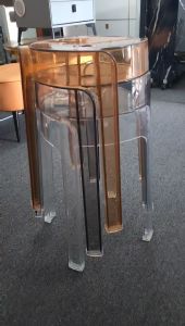 Ready Stock Household acrylic stool can be stacked round stool Nordic high footstool whirlwind stool