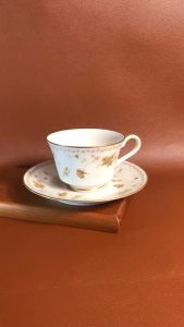 NORITAKE 100%New - Golden Flower - 01 Set Trà Hoạ Tiết Hoa Vẽ Vàng Sứ Xương