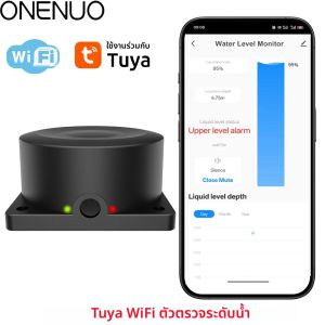 เซ็นเซอร์ระดับน้ํา WiFi จอภาพถังอัลตราโซนิกพร้อมการแจ้งเตือนแอพ เครื่องตรวจจับน้ําระยะไกล รองรับ Tuya Smart อะแดปเตอร์ EU