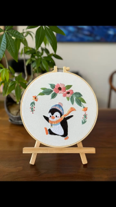 น่ารักเพนกวินชุดเย็บปักถักร้อยสำหรับผู้เริ่มต้นปักครอสติเริ่มต้นชุด DIY เย็บปักถักร้อยชุดเย็บปักถักร้อยชุดปักครอสติเครื่องประดับชุดสำหรับผู้เริ่มต้นรวมถึงเย็บปักถักร้อยผ้าห่วง