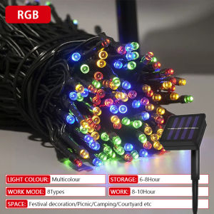 32m 22m 8 Modes LED Solar String Lights 300LED Solar Powered Outdoor Waterproof Christmas Fairy Lights Garden Home Decoration