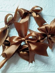Ready Made Ribbons Dark Brown 20pcs 2.5 Satin Ribbon