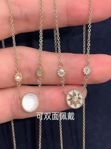 High Version Lucky Eight-pointed Star Mini Compass round Clavicle Necklace for Women Summer Luxury Small Niche Elegant Accessories