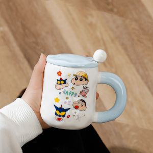 Cute Crayon Shinchan Water Cup High Aesthetic Birthday Gift for Boyfriend Sister Meaningful Mug Creative Gift Box Korean Style