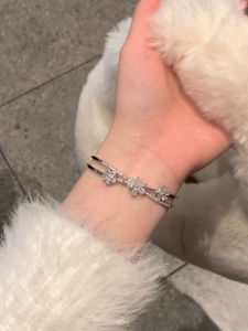 Elegant Silver Petal Zirconia Open Hand Bracelet Womens Fashion Jewelry Gift Floral Pattern Alloy Gold Plated Sweet Style