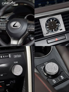 Lexus RX300 Interior Decoration Crystal Diamond Logo Car Sticker for Steering Wheel Metal Material Easy to Install