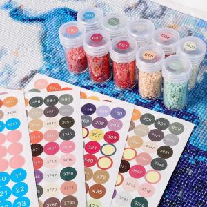 4Pcs/Set Diamond Painting Color Number Stickers Label Digital Marking Labels for Craft Organization