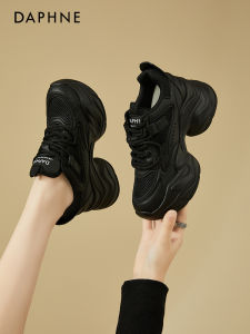 Daphne Black Samurai Sport Shoes Womens Style Thick Bottom Breathable Heightening Lightweight Casual Shoes Outdoor Wind