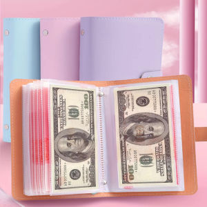 1 Banknote Storage Book Made of PU Material Can Hold 100 Banknotes with Banknote Photos Stamps Bank Card Storage Book