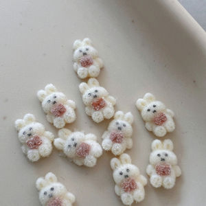 10 Món Đồ Trang Trí Móng Tay Hình Gấu Bông & Thỏ Nơ Dễ Thương Charm Cà Phê Sữa Đá Acrylic Phụ Kiện Làm Móng Cho Trang Sức