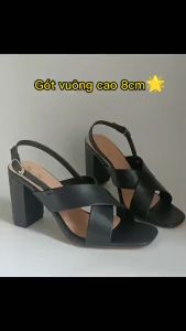 Giày xăng đan cao gót thô quai chéo dễ đi NĐ254