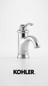 KOHLER Fairfax Premium Single-Handle for Bathroom Sink Faucet with Chrome Finish and Curved Spout by Dexterton