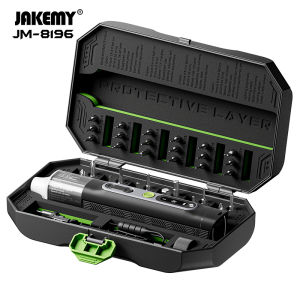 JAKEMY JM-8196 Electric Magnetic Screwdriver Set 4-Gear Torque Cordless Screwdriver With Manual Handle for Electronics Repair