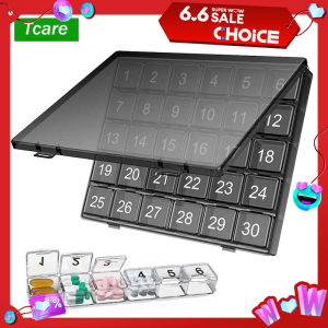 1 PCS Monthly Pill Organizer 30 Days Pill Box 4 Weeks One Month Pill Cases Large Compartments Medicine Organizer for Vitamins