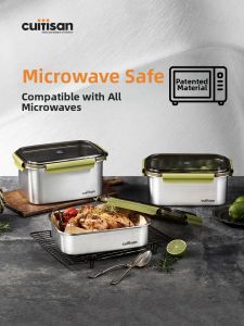 KUYISHI | Microwave Safe Food Grade Stainless Steel Lunch Box