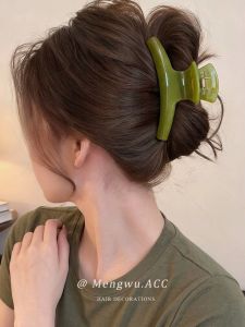 MENGWU | Green Large Capacity Hair Clip For Thick Hair Acetate Premium Ponytail Accessory