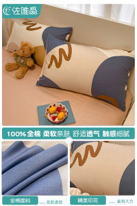 ปลอกหมอนผ้าฝ้ายแท้ 100 ความยาวเต็มผู้ชายปลอกหมอนคู่ใช้ในบ้านผู้ใหญ่ เรียบง่าย สีเขียว ปลอกหมอนด้านใน