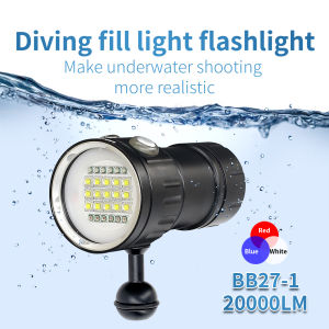 Professional Underwater Photography Light Highlight 20000Lumens Diving Flashlight Underwater 100M Waterproof Video Fill Light