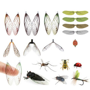 1Sheet Realistic Insect Wing Fly Tying Material Stonefly Mayfly Dry Fly Ladybug Wasp Cicada Bottle Fly For Trout Fishing Lures