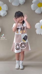 Baju Anak Perempuan Print Donut - Dress Anak Gratis Tas Donut Lucu 1-8 Tahun 4297