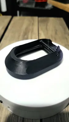 3D Printed Toy Decoration Magwell for Hi Capa 5.1 Toys Soft Air Gel Blaster. Black smooth durable designed for toy blasters fits snugly around handle.