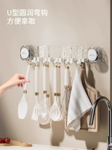 ตัวจับผ้าเช็ดตัวแบบติดผนังในห้องน้ำที่แข็งแรงและหรูหรา ไม่ต้องเจาะรู หมุนได้ ชั้นวางของติดผนังแบบเรียงแถว