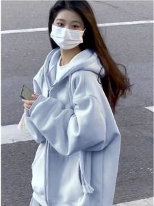 ฤดูใบไม้ผลิ ฤดูใบไม้ร่วง บาง โอเวอร์ไซส์ เสื้อฮู้ด ผู้หญิง แฟชั่น ดีไซน์ เสื้อไม่ซ้ําใคร เสื้อโค้ท เปิด คาร์ดิเกน แขนยาว ความยาวปกติ หลวม Fit