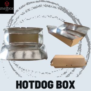 [600 pcs‼️] Hotdog SILVER Meal Box Take Out Box  Wholesale Disposable