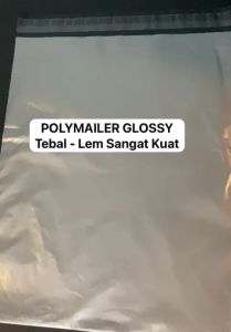 Polymailer Plastik Packing Olshop LDPE Hitam - Warna Glossy Tebal 60 Micron 25X35 CM 100 Lembar