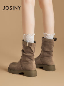 Josiny | Soft Slim Thick-Heeled Ankle Boots