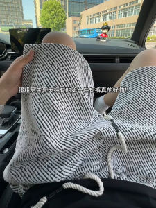 Quần Short Dệt Kim Kẻ Sọc Đen Trắng Thường Ngày Cho Nam Mùa Hè Thời Trang Rộng Rãi Quần Dài Năm Điểm Quần Thoải Mái