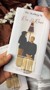 (50pcs) Undangan Pernikahan Lipat Q Jasmine Glitter Aesthetic Elegan Simple & Murah