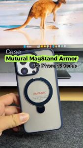 Ốp Lưng Dành cho iPhone 15 Pro Max / 15 Pro / 15 Plus / 15 Mutural MagStand Armor Chống Sốc Chống Vân Tay - Hàng Chính Hãng