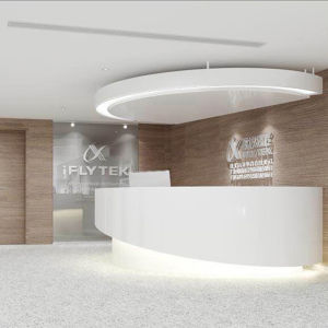 Arc Front Desk Reception Desk Beauty Salon Hospital round Cashier Shanghai Craft Paint Company Bar Counter Customized