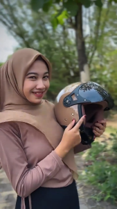 helm Bogo Retro Hijab premium niels Original SNI bisa COD helm pilot wanita FREE KACAMATA